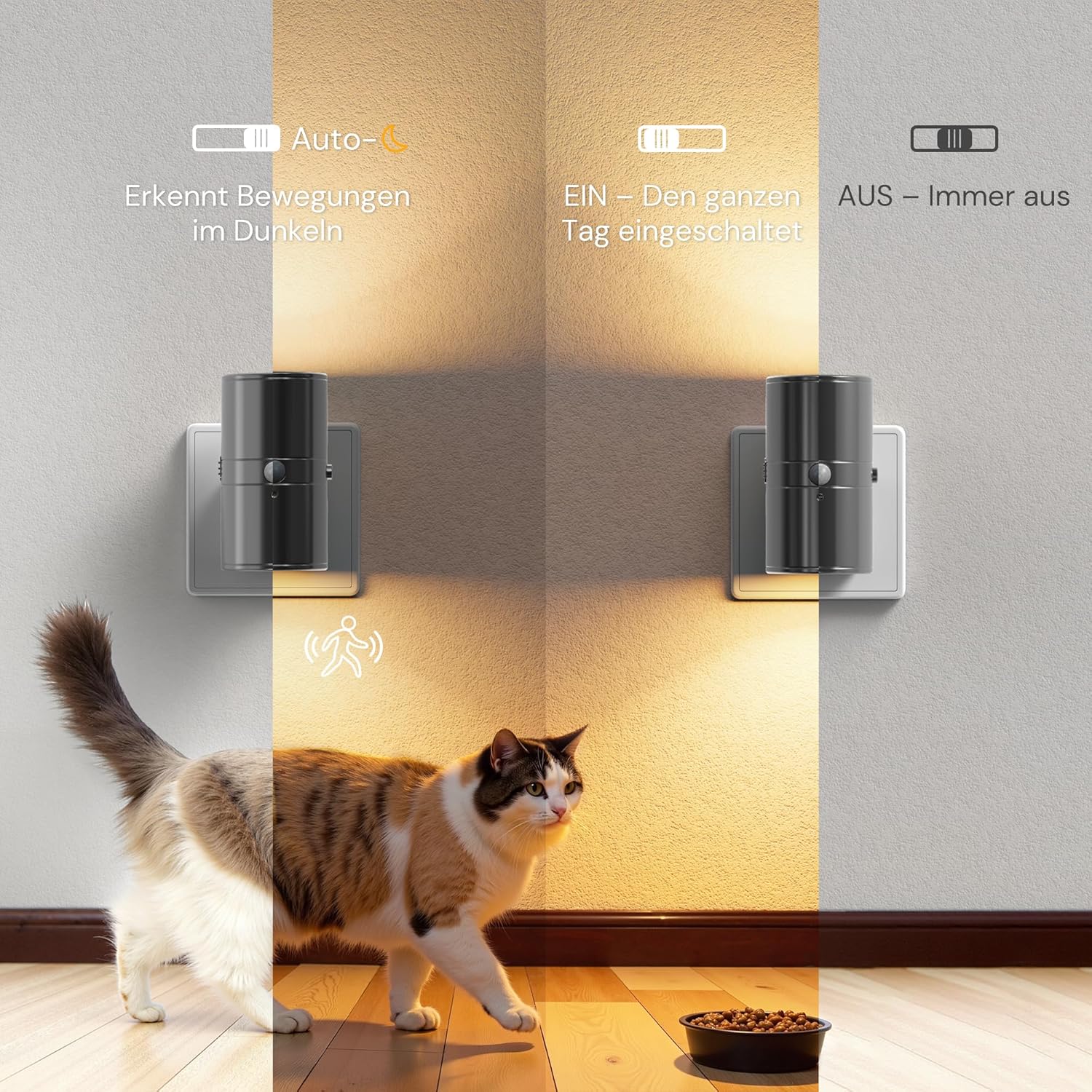 Thumbnail 2 de LOHAS-LED Nachtlicht mit Bewegungsmelder – 0–100 lm, warmweiß, 1-W-Plug-in