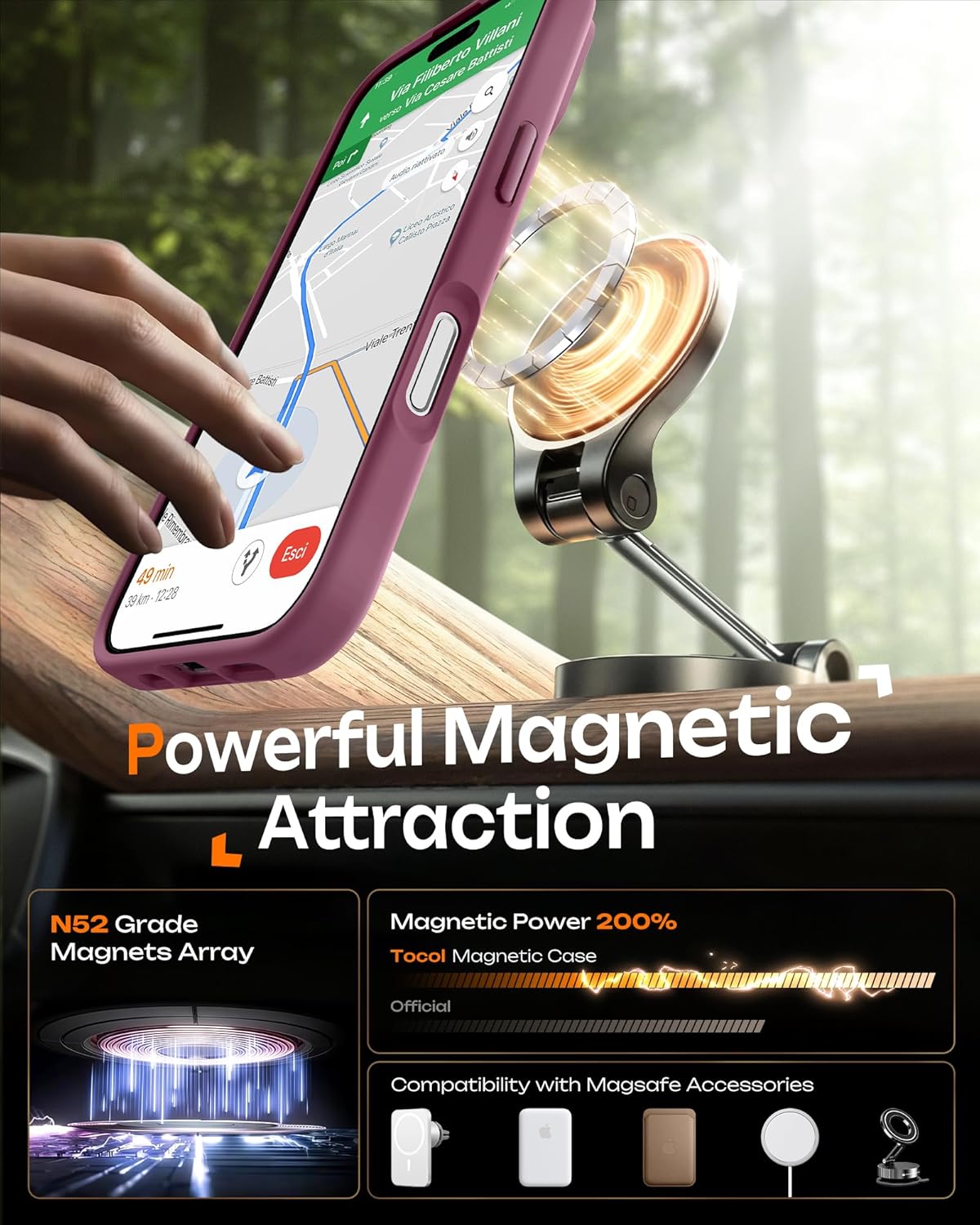 Thumbnail 3 de TOCOL iPhone 17 Case with Full Camera Protection and Built-in Magnetic Ring