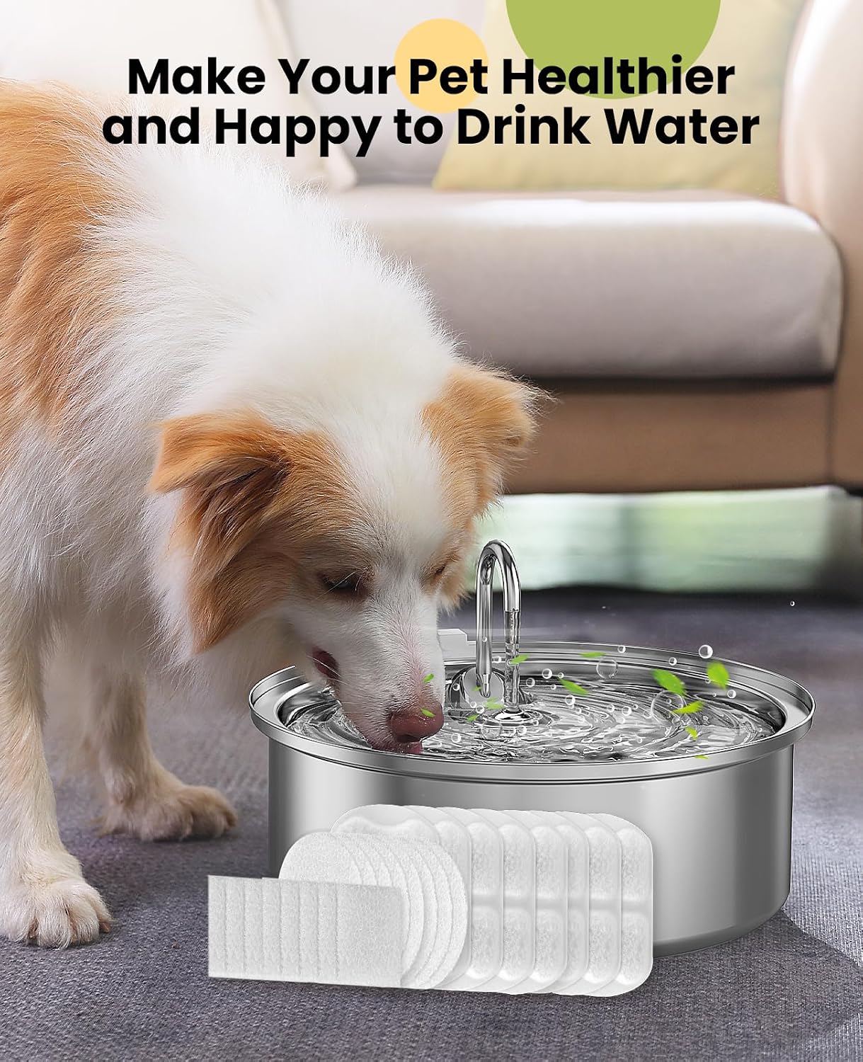 Detalle 2 de oneisall Replacement Filter for 7L PWF-002 Stainless Steel Dog Water Fountain (8-Pack)