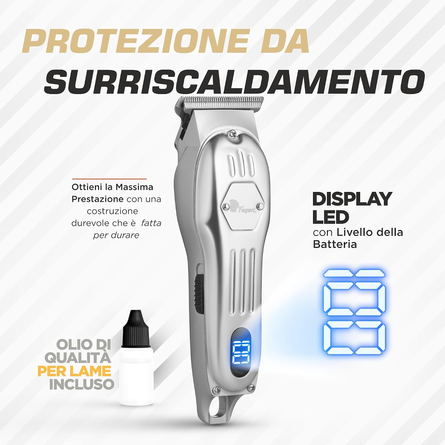 Thumbnail 4 de Fagaci Macchinetta per Capelli Professionale 0 mm – Lama T per Barba e Taglio Preciso