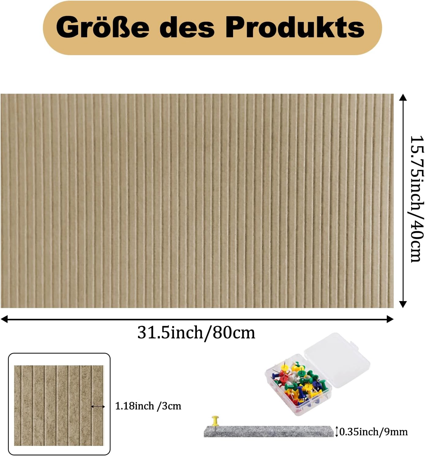 Thumbnail 6 de Vauki Filz Pinnwand 80 x 40 cm 📌