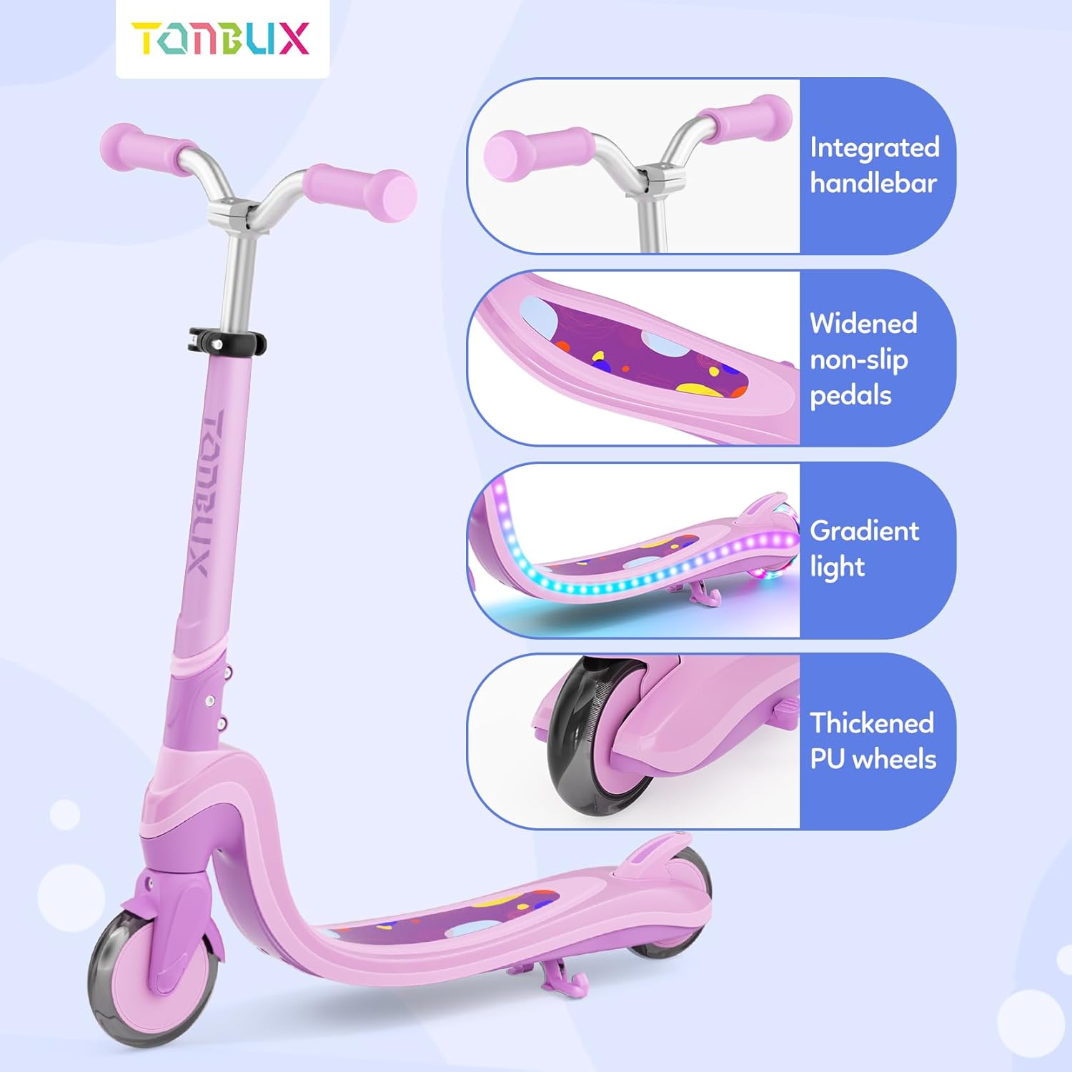 Thumbnail 4 de TONBUX Monopattino per Bambini 3–12 Anni con Ponte Illuminato e Ruote in PU, Altezza Regolabile e Leggero
