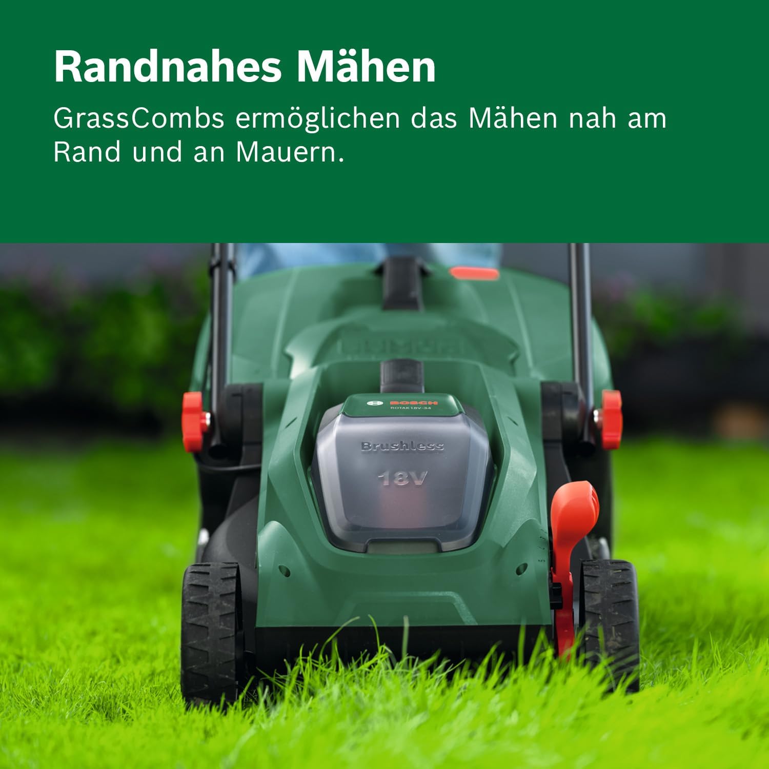 Thumbnail 4 de Bosch Akku-Rasenmäher ROTAK18V-34 – 34 cm Schnittbreite, 35 l Fangkorb (inkl. Akku & Ladegerät)