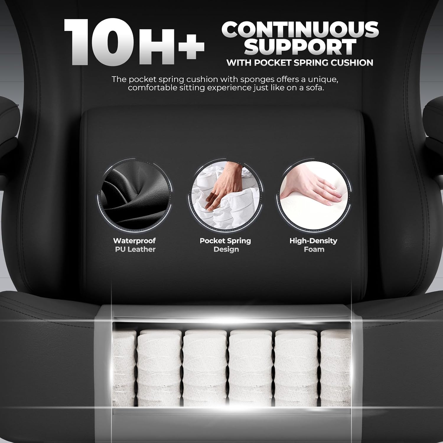Thumbnail 4 de GTPLAYER Gaming Chair with Pocket Spring Cushion