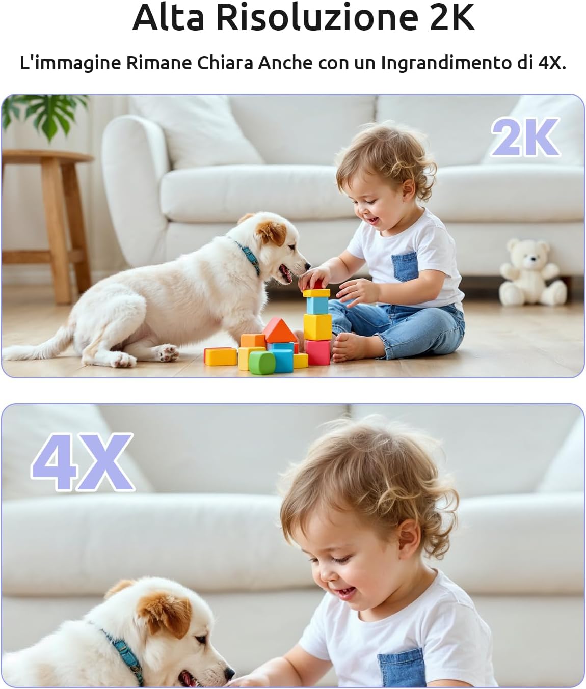 Thumbnail 2 de YESIMOM 2K Baby Monitor Video e Audio: Telecamera con PTZ 360°, App & 5" Monitor
