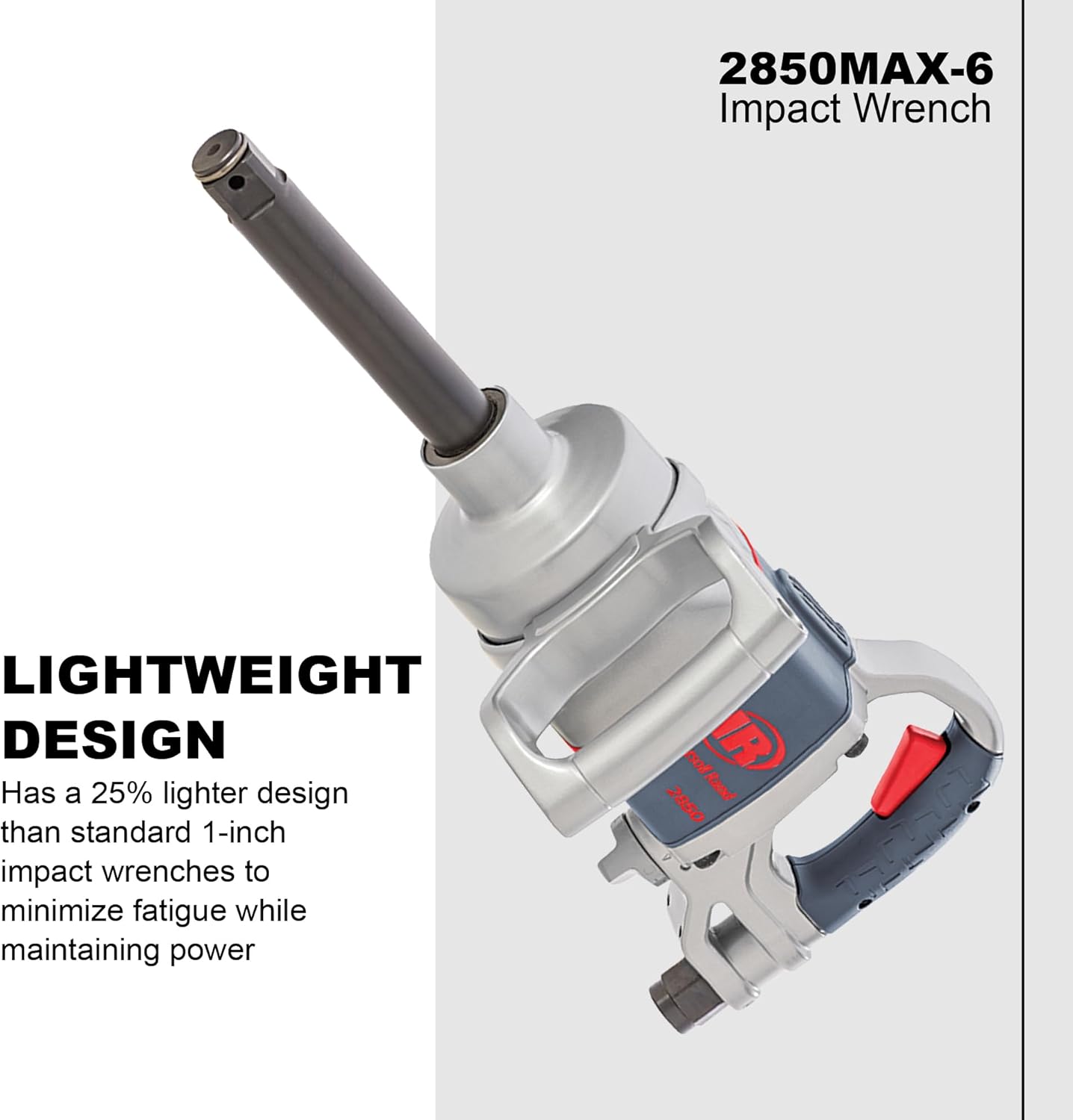 Detalle de Ingersoll Rand 2850MAX-6 Clé à Chocs Pneumatique 1" – Enclume Allongée, Extension 6