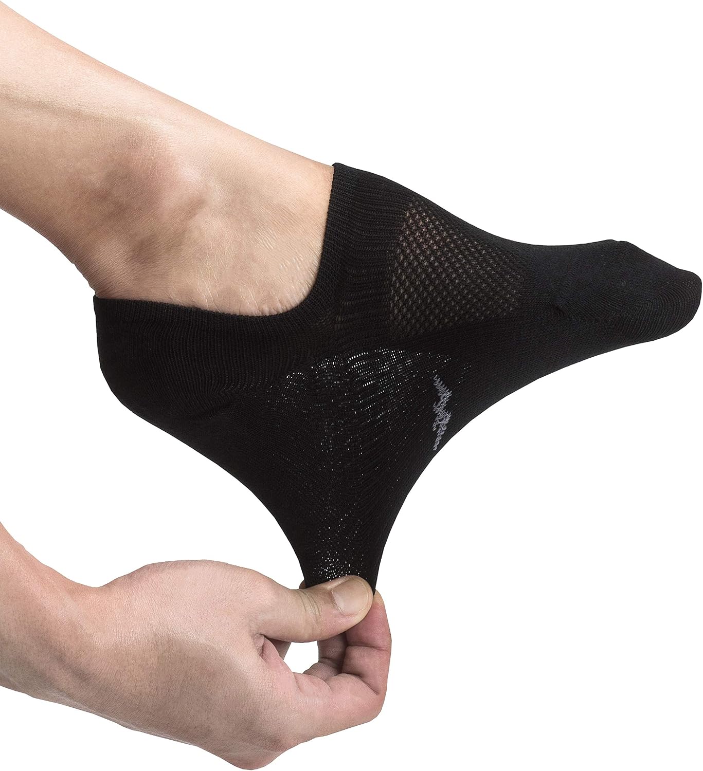 Detalle de Pro Mountain Thin No-Show Socks (Seamless, Wide Toe Box) 6-Pack — Cotton Liner Socks for Wide Feet