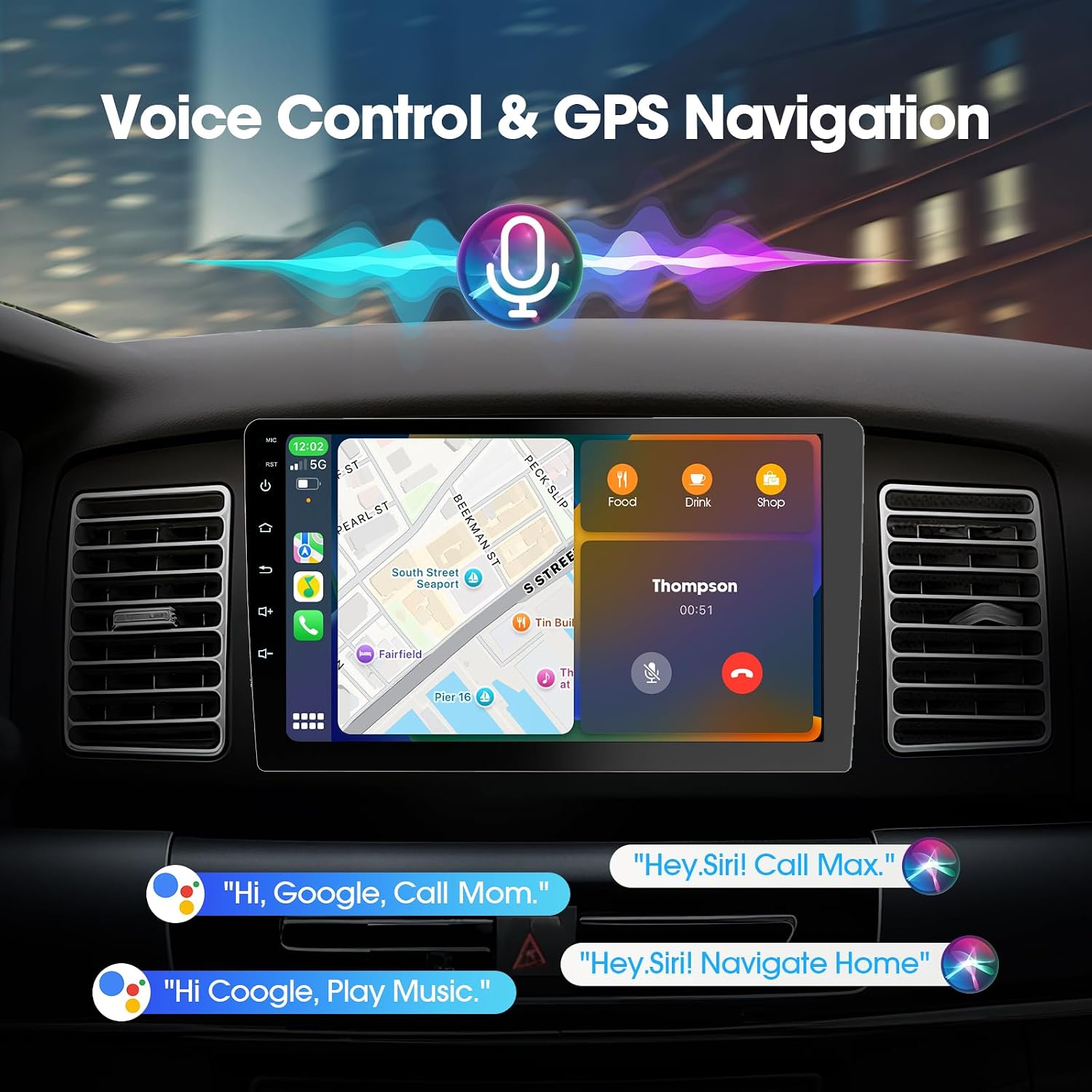 Detalle de Haudio CPU1.5GHz (4+64G) 9-inch 2-DIN Car Stereo with Wireless CarPlay