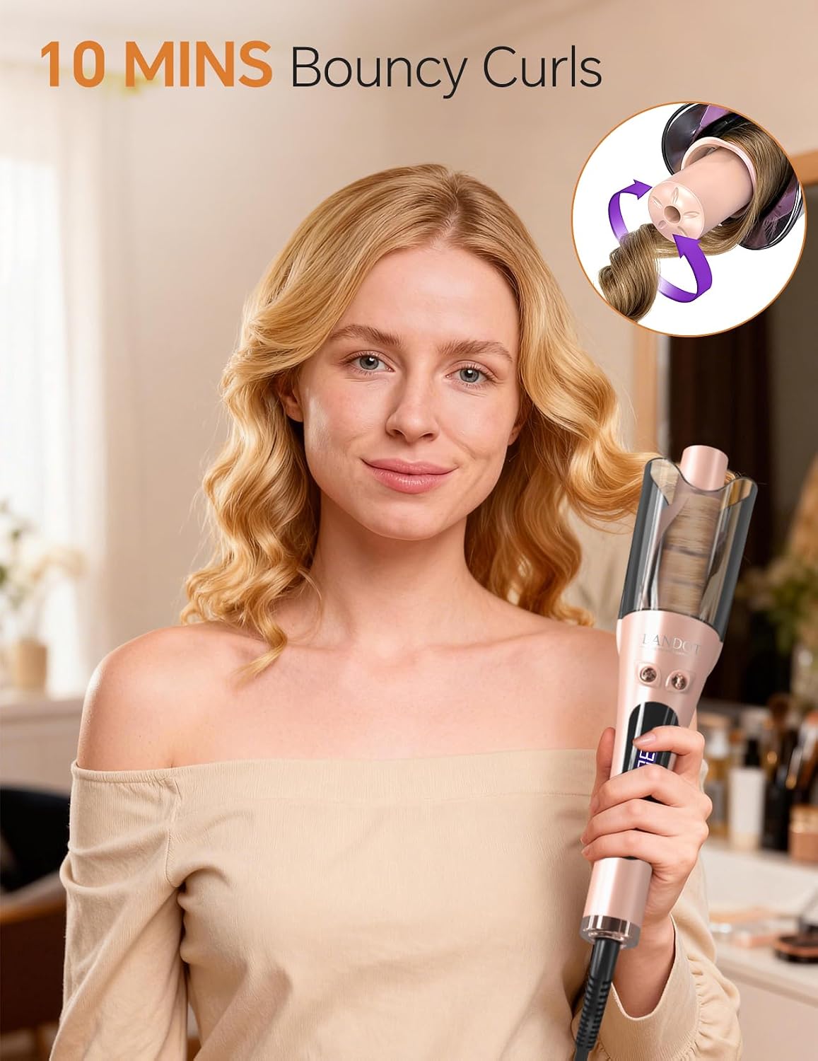 Thumbnail 1 de LANDOT Automatic Rotating 1-inch Curling Iron