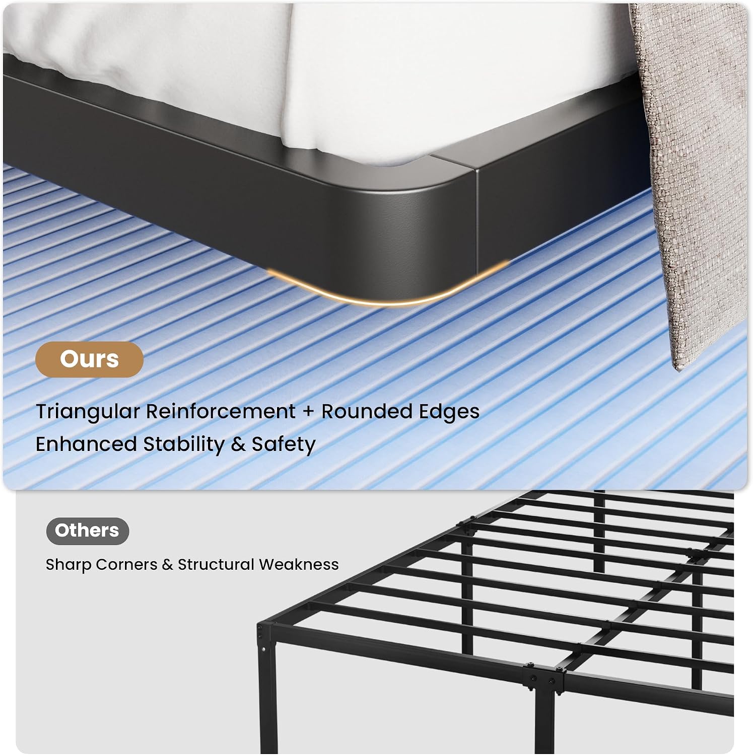 Thumbnail 5 de SHA CERLIN Full-Size Platform Bed Frame