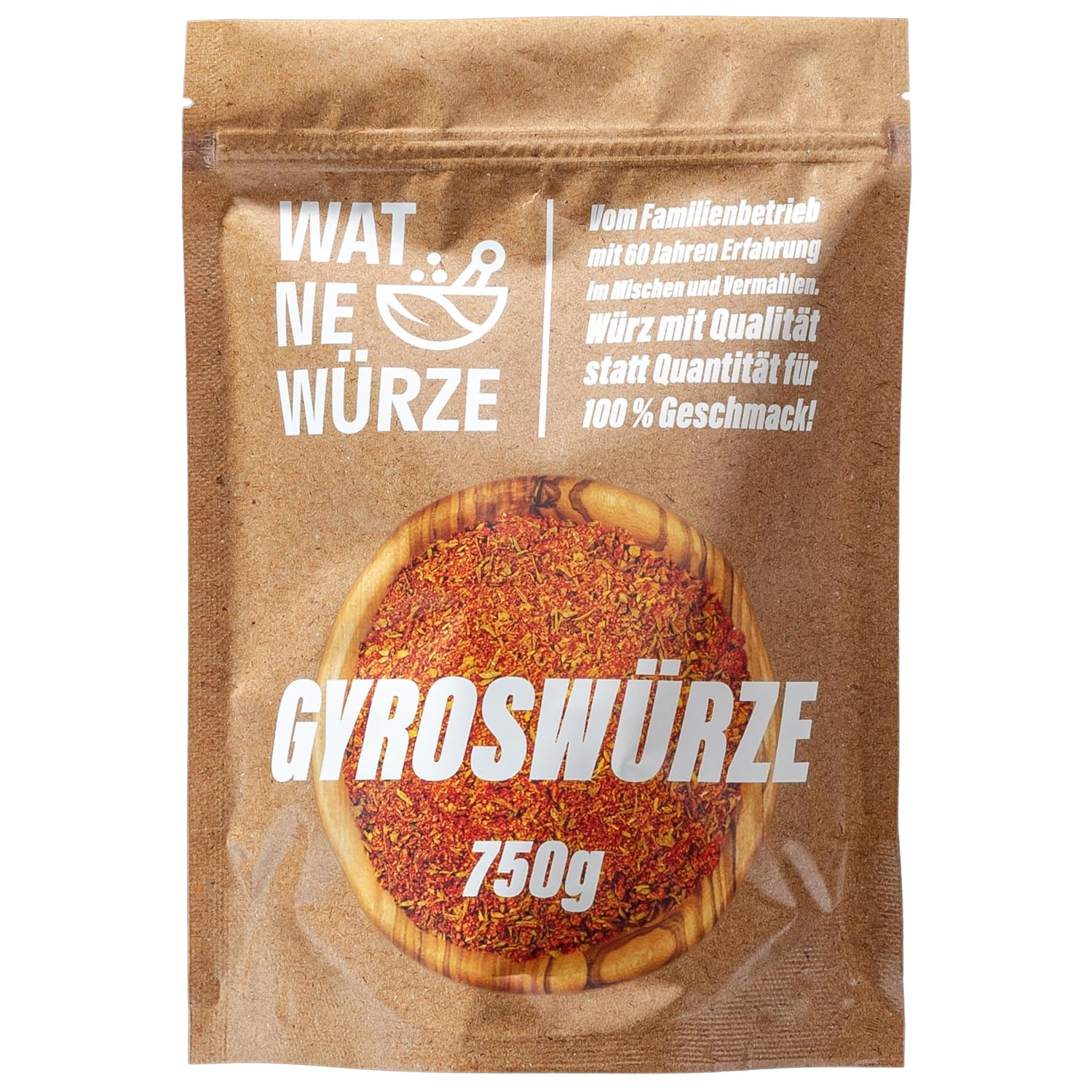 Detalle de WAT NE WÜRZE Gyrosgewürz 750 g – Griechische Gewürze für Gyros, Souvlaki, Döner & mehr