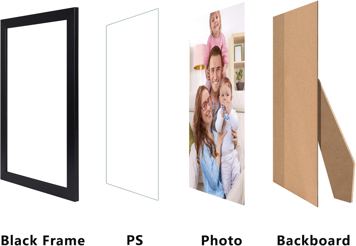 Detalle de Giftgarden Cadre Photo 20x30 cm Noir – Lot de 12