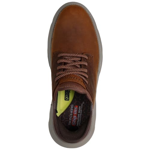 Detalle de Skechers Men's Garza Gervin Trainer – Brown, Wide Fit UK