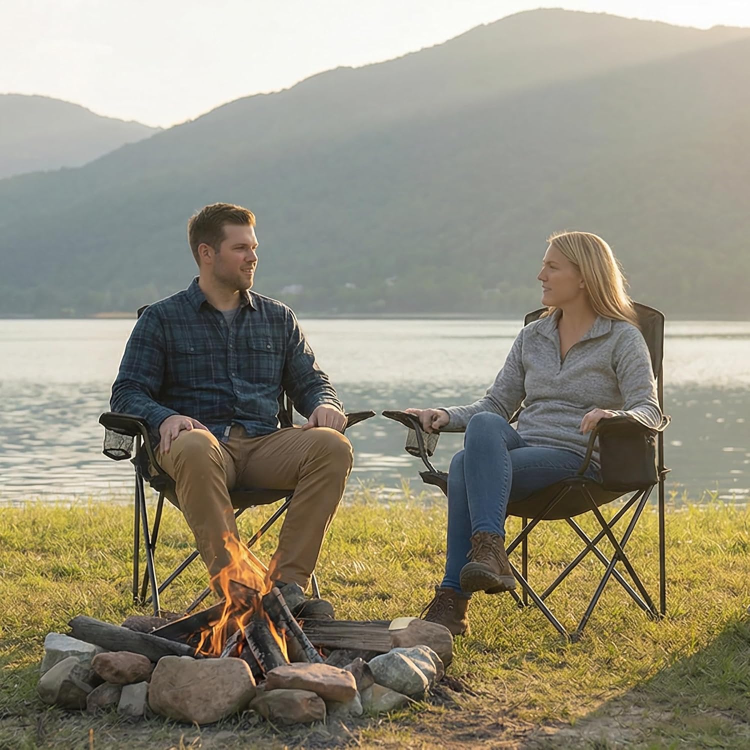 Thumbnail 1 de ALPHA CAMP Camping Chair 2 Pack 350 lb