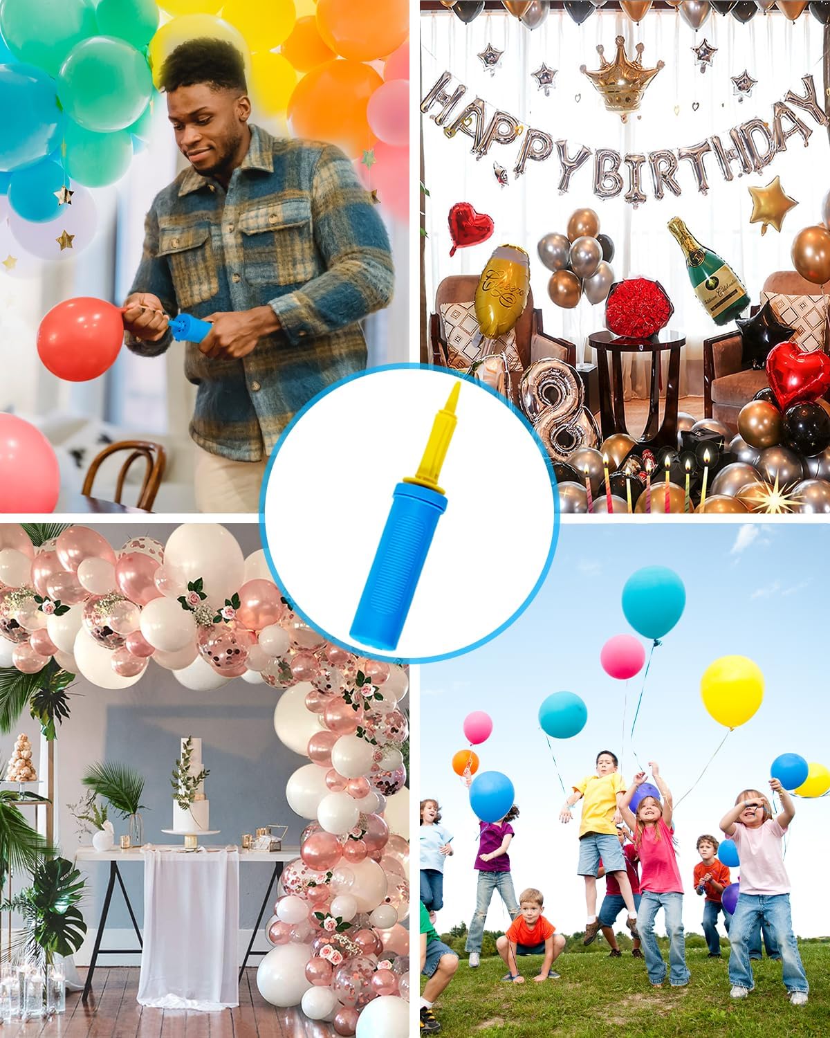 Thumbnail 6 de Pompe à ballon à main pour ballons en latex et alu — pompe à air pratique pour mariages et anniversaires