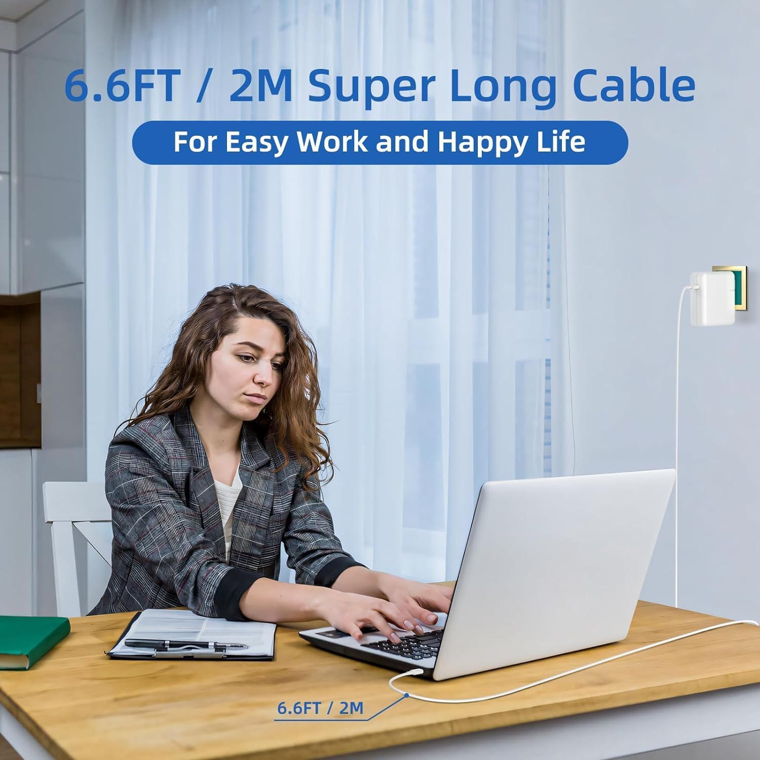 Thumbnail 6 de 96W USB-C Fast Laptop Charger (MacBook Pro/Air compatible) with foldable plug and 1.8M USB-C cable