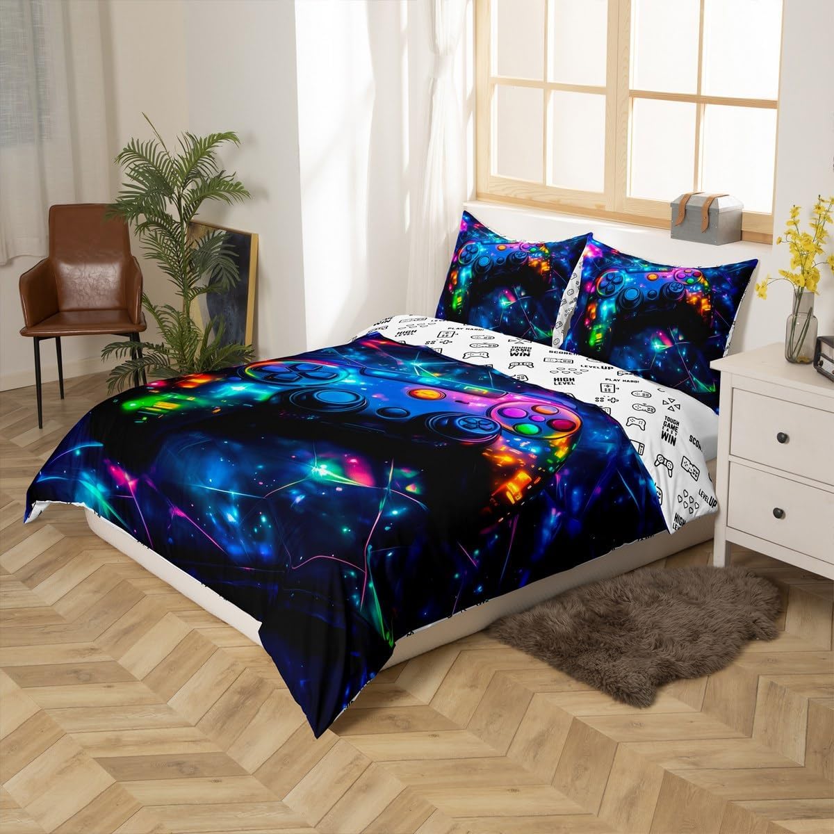 Thumbnail 2 de Loussiesd Kinder Gamer Spiele Bettwäsche-Set (Galaxy Gaming) 220x240 cm
