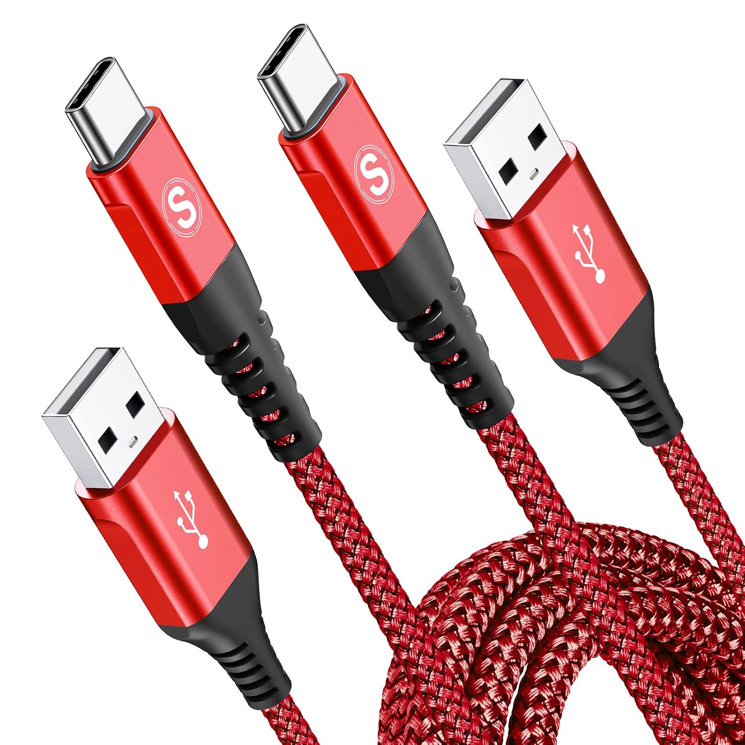 Detalle de sweguard – Cavo USB-C 3,1 A in nylon, ricarica rapida e sincronizzazione per Samsung Galaxy, iPhone e altri