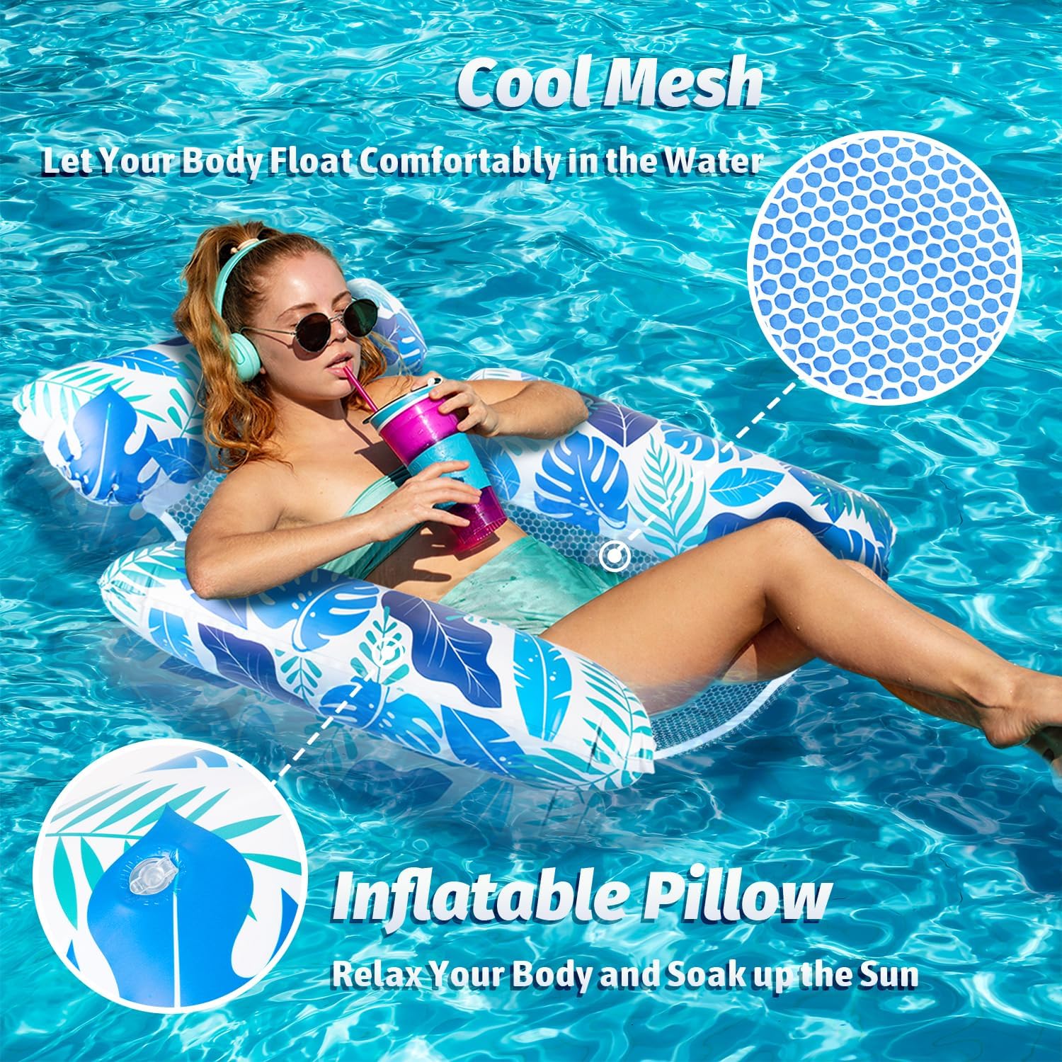 Detalle 2 de Alintor 2 Pack Pool Inflatables Inflatable Pool Floats