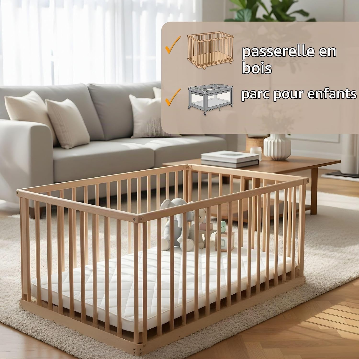 Detalle de Totsy Baby Modello_100x75_TotsyBaby rechthoekige boxmatras 75 x 100 cm, schuim