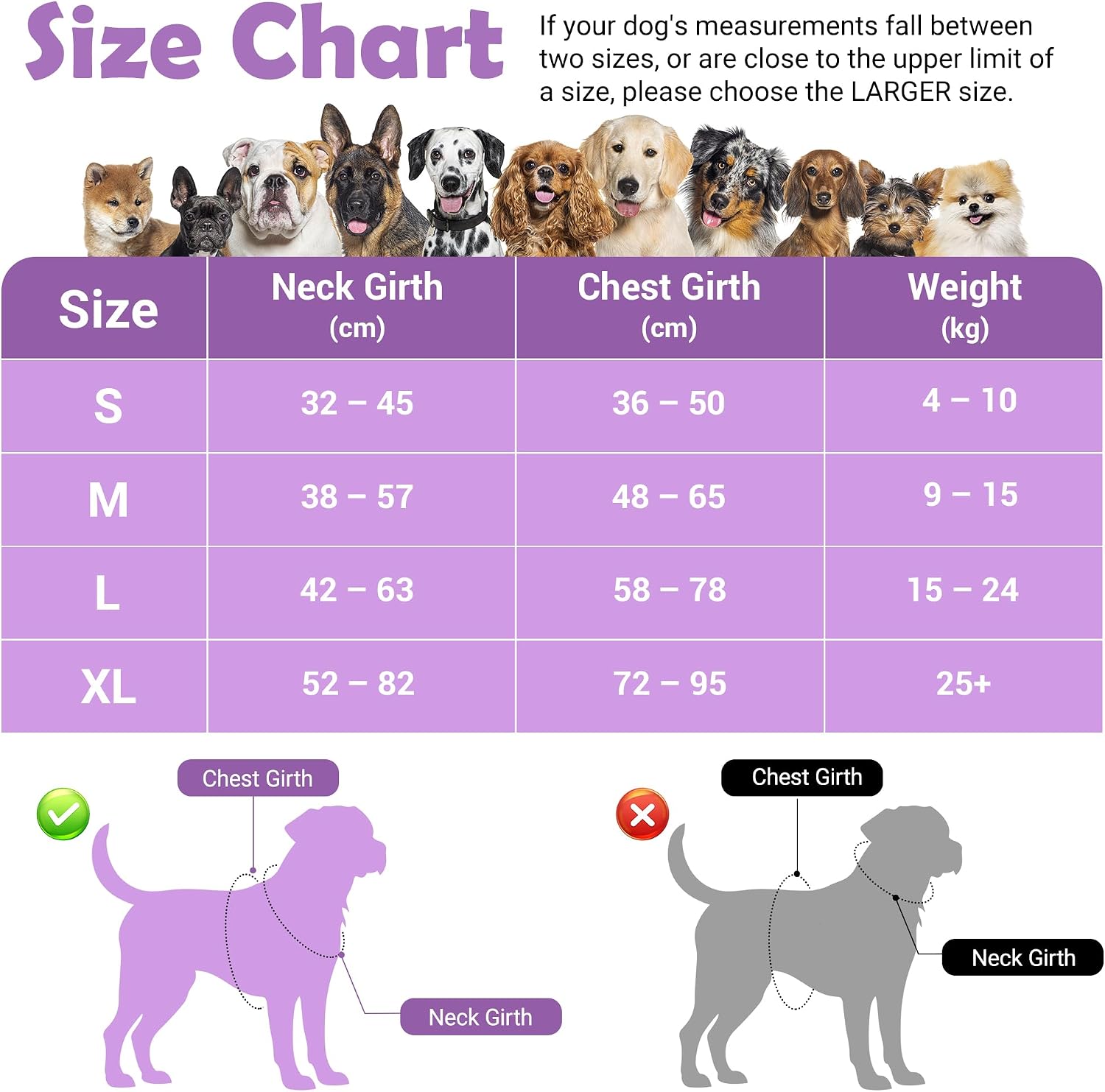 Detalle de Funfox Dog Harness Medium (Purple M) No Pull Harness with Front Clip & Vertical Handle