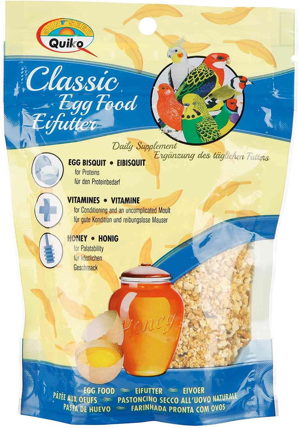 Detalle 2 de Quiko Classic Eifutter 5Kg – Kraft- und Aufzuchtfutter für alle Ziervogelarten