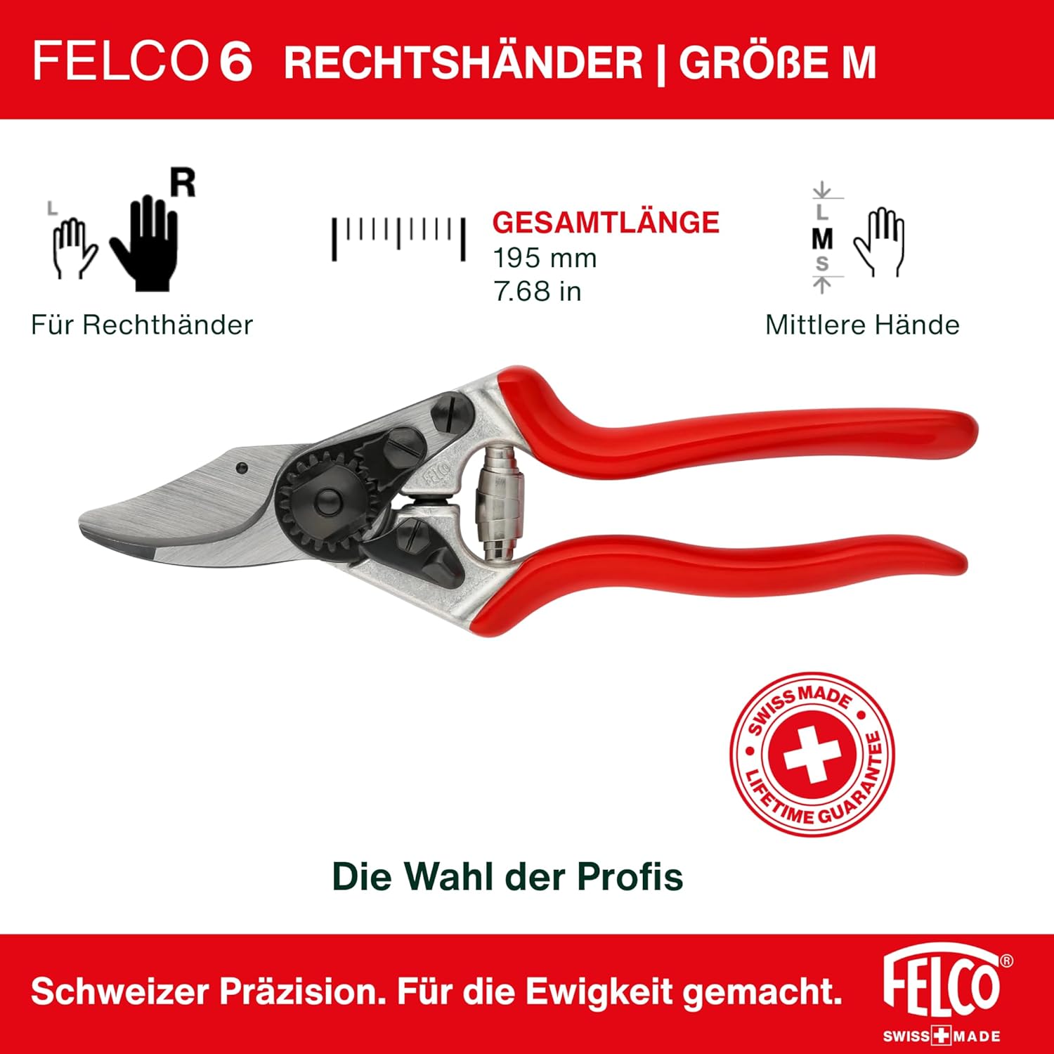 Thumbnail 1 de FELCO 6 kompakte Bypass-Schere – präzise, langlebig und ergonomisch (Rechtshänder, Größe M)