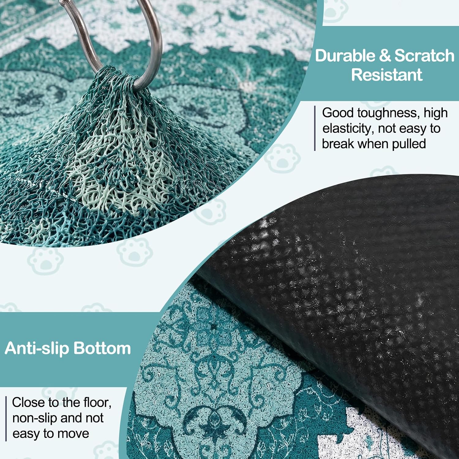 Thumbnail 4 de Glittme YB003922-XL Cat Litter Mat, 40" x 30" PVC, Washable and Non-Slip