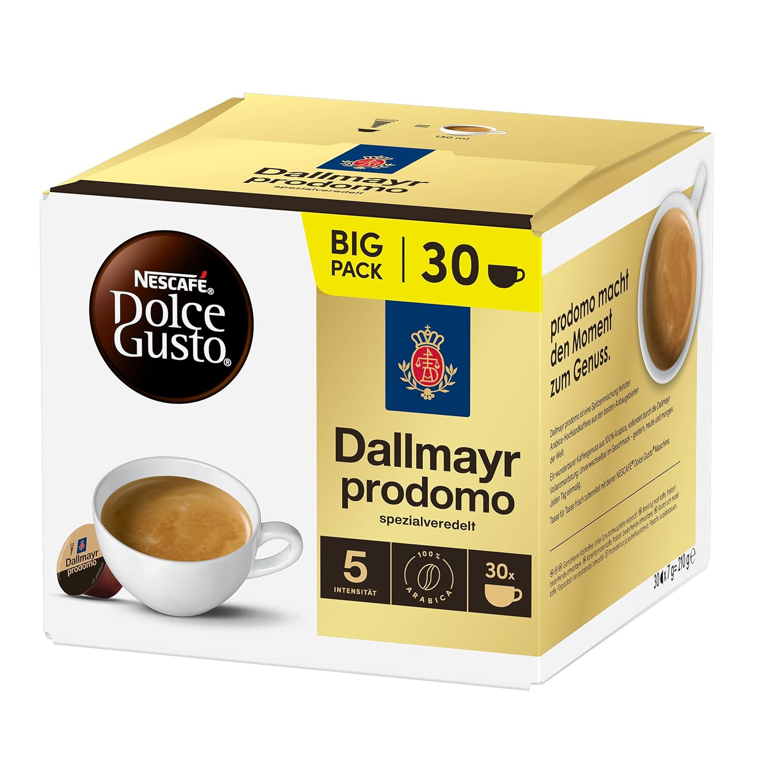 Detalle 2 de NESCAFÉ Dolce Gusto Dallmayr prodomo – 3er Vorratspack (3 x 30 Kapseln)