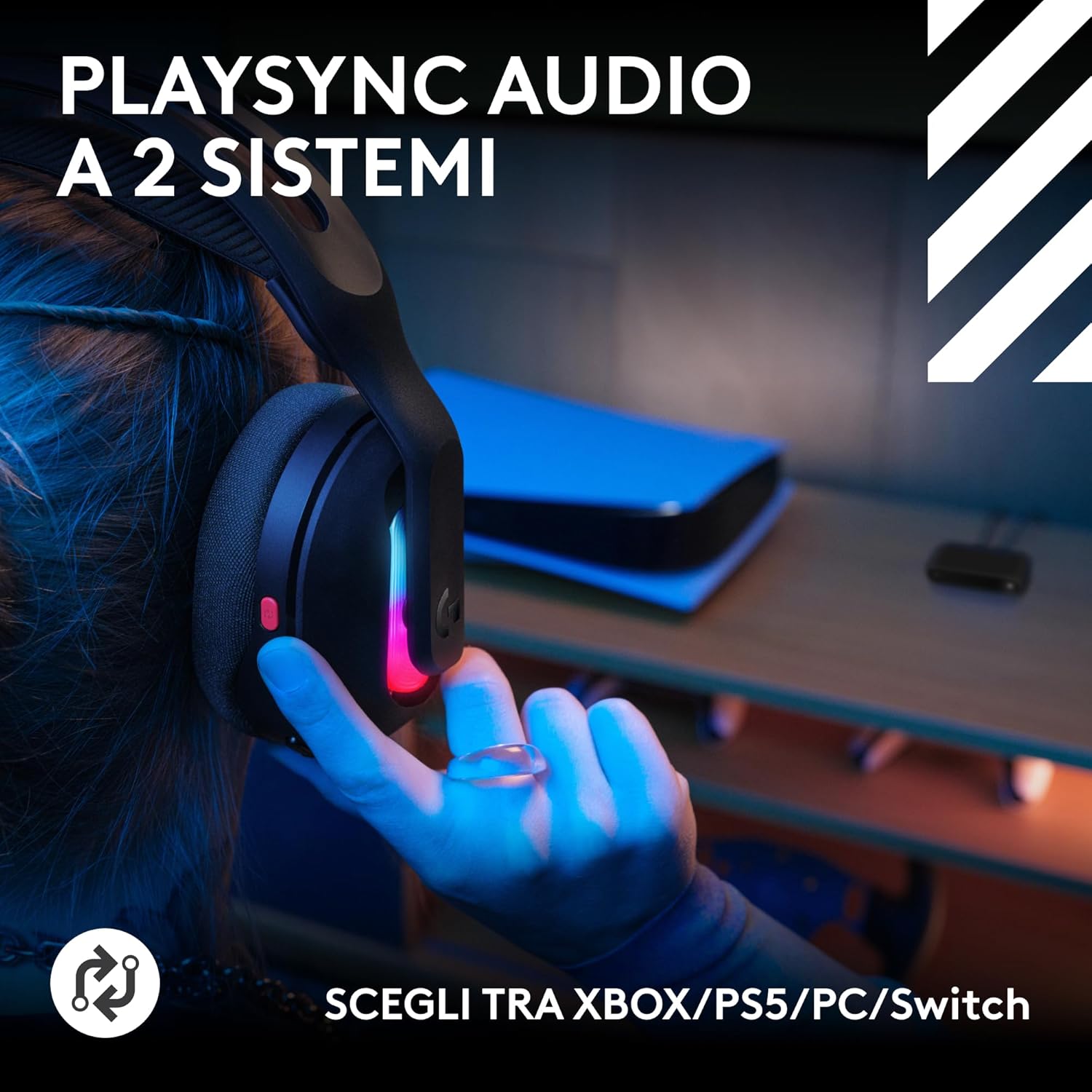 Thumbnail 1 de Logitech G Astro A20 X: cuffia gaming wireless LIGHTSPEED con microfono a 48 kHz e Blue VO!CE per PS5, Xbox, Switch e PC