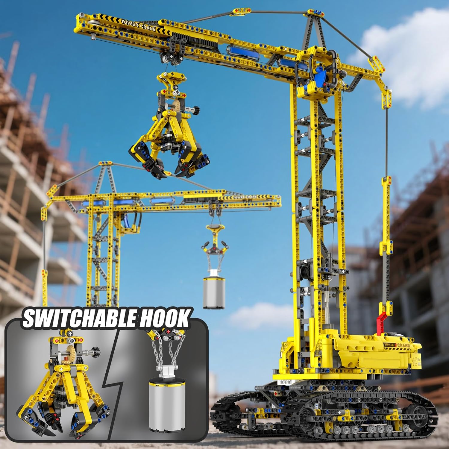 Thumbnail 2 de Mould King 17059 Technik Bagger Turmdrehkran – Klemmbausteine, 1731 Teile, 14+