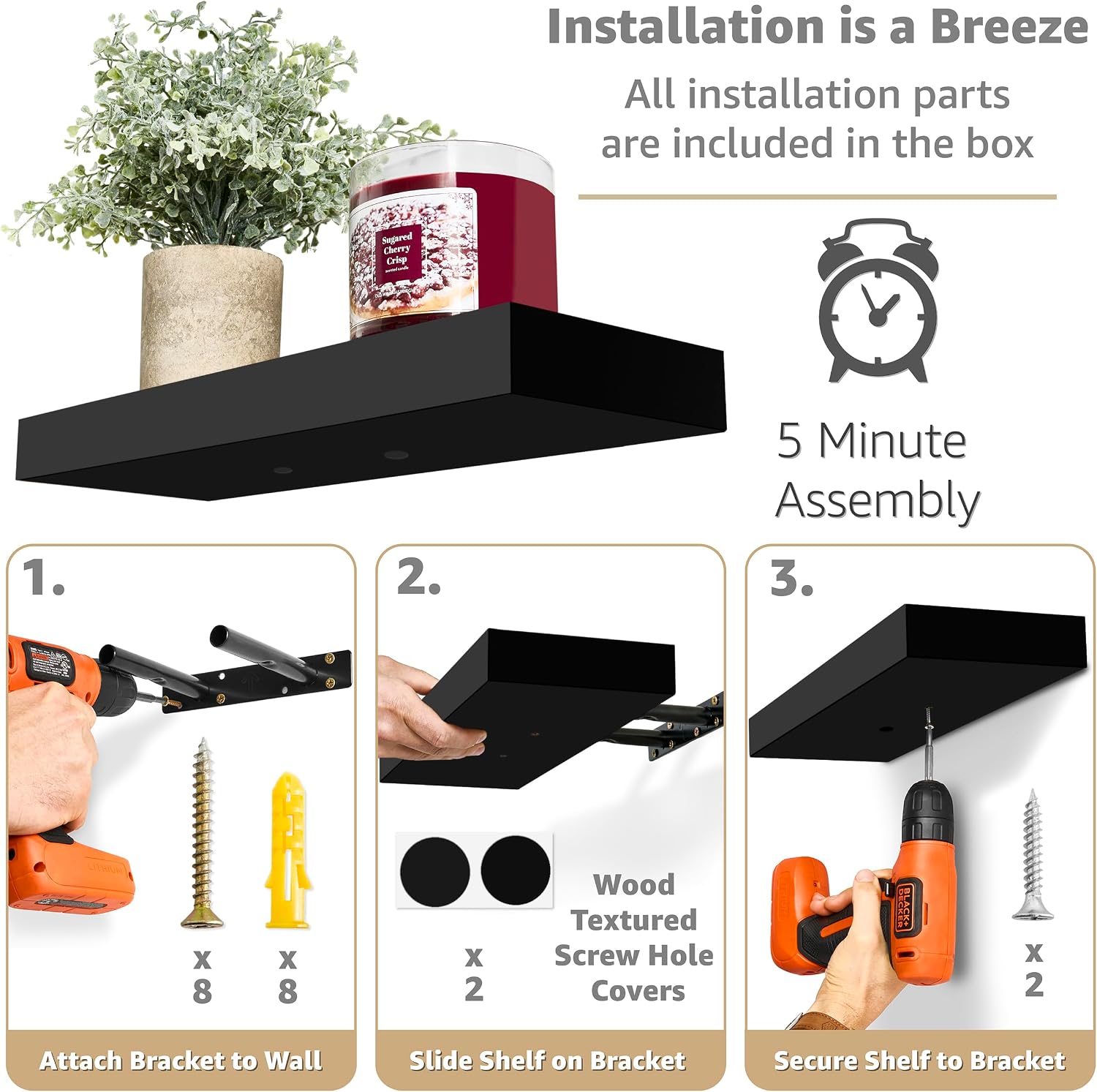 Detalle 2 de Sorbus Floating Shelves Set of 3