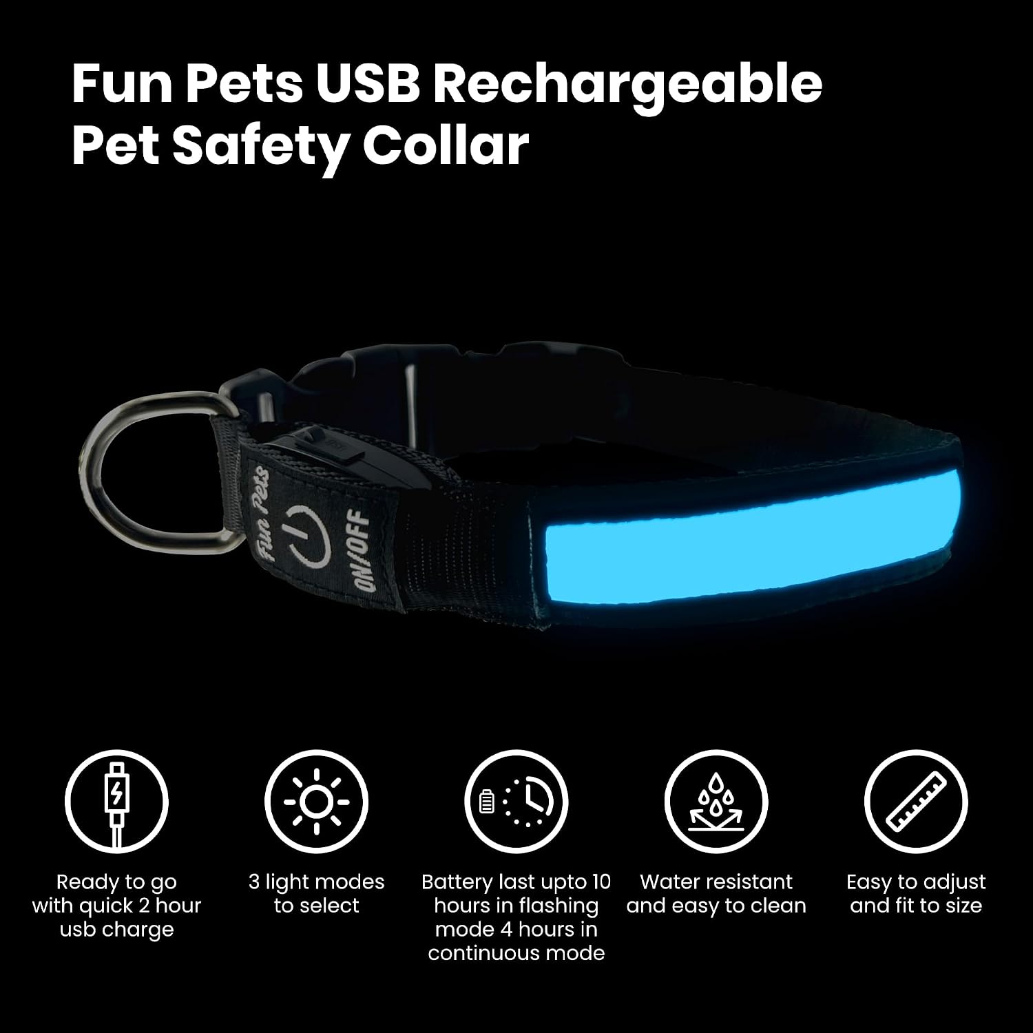 Detalle 2 de Fun Pets LED Dog Collar 50–60cm