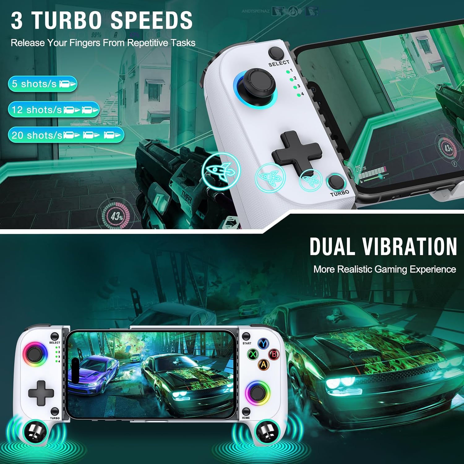 Thumbnail 3 de TUROB Wake Up wireless mobile gaming controller for iPhone and Android
