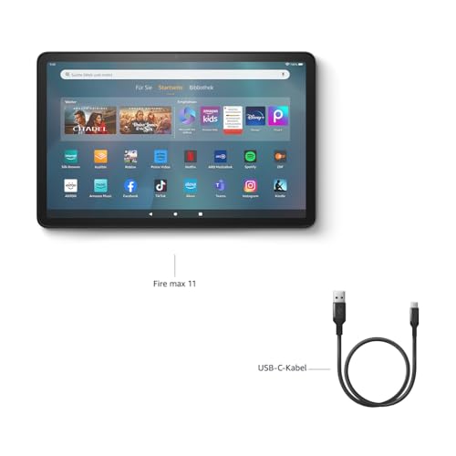 Detalle de Amazon Fire Max 11-Tablet (Neueste Generation) – 11 Zoll, Octa-Core, 4 GB RAM, 128 GB, ohne Werbung, Wi‑Fi 6