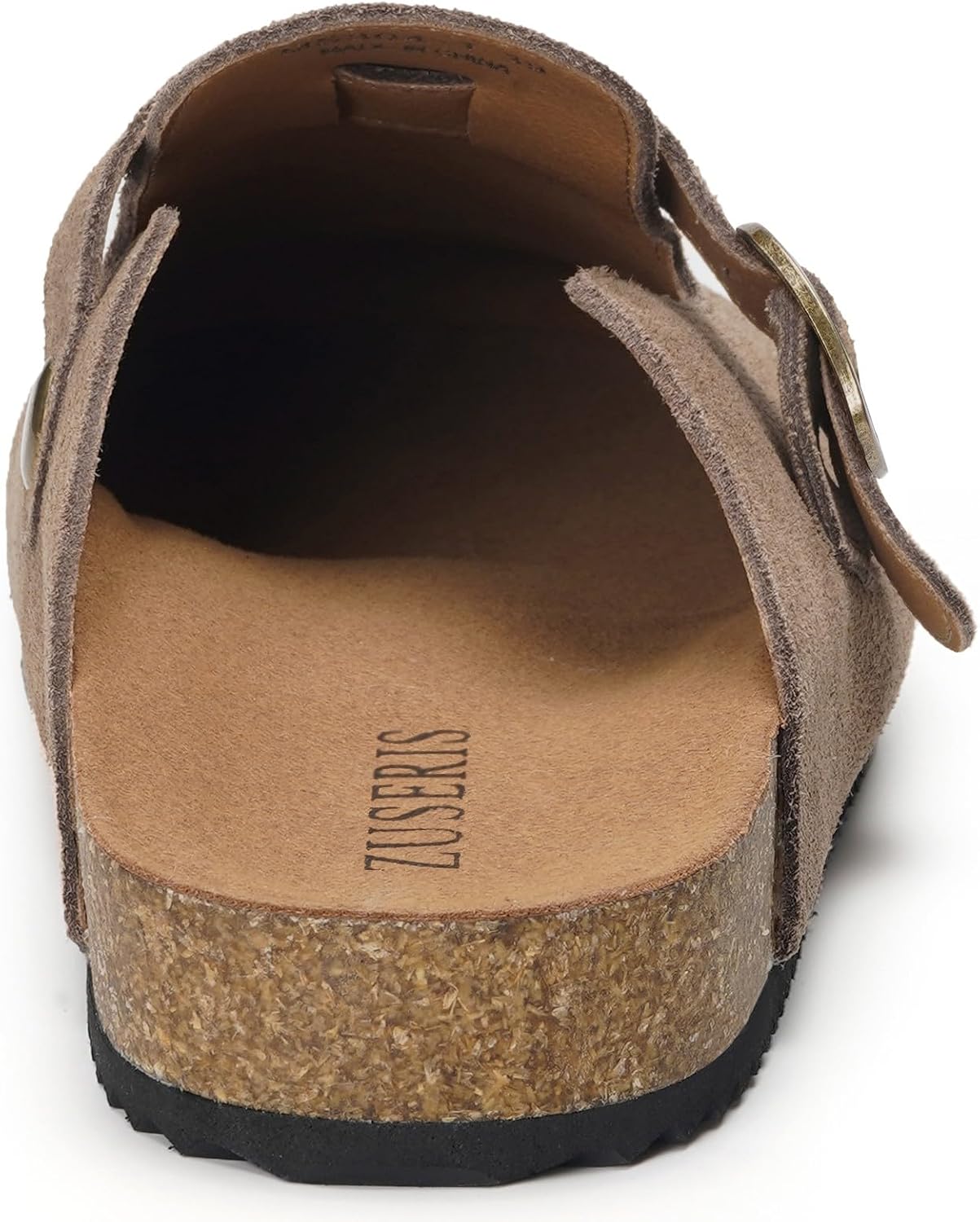 Detalle de ZUSERIS Suede Clogs for Women and Men, Wide Width with Cork Footbed