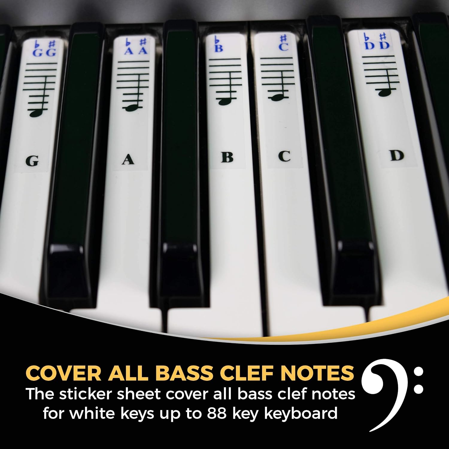 Thumbnail 2 de QMG Piano Note Stickers, Transparent Vinyl