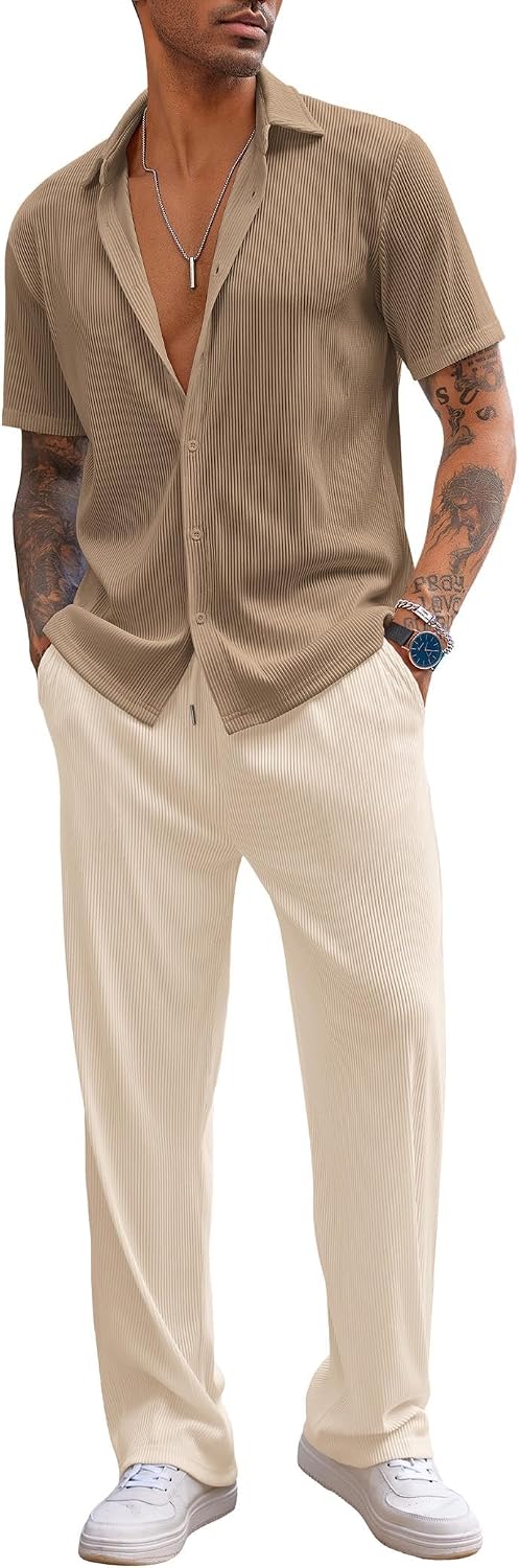Thumbnail 6 de COOFANDY Button Down Shirt Set for Summer