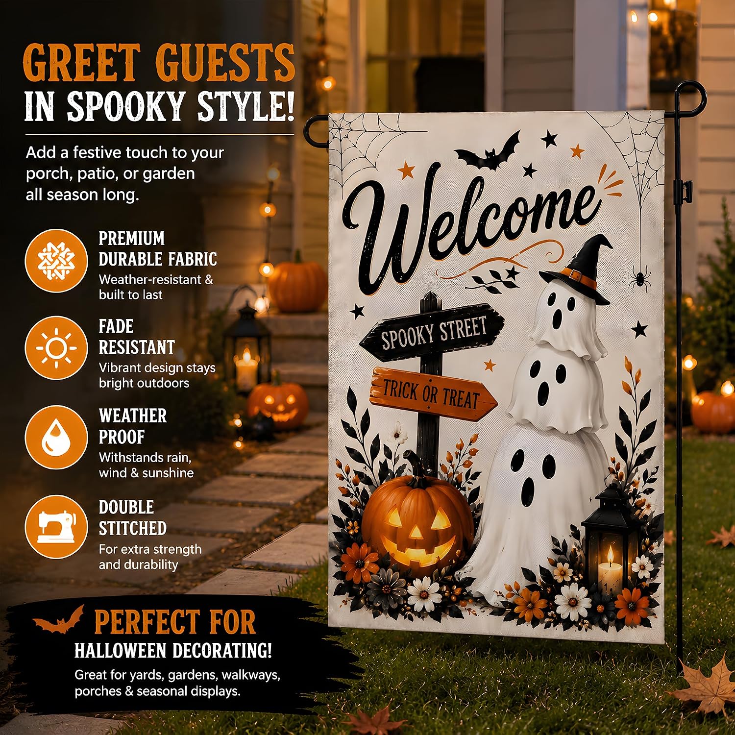 Detalle 1 de Halloween Garden Flag, Spun Polyester