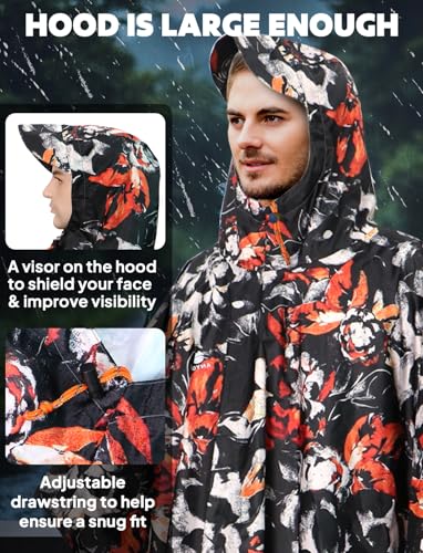 Detalle 2 de ANYOO Wasserdichter Regenponcho – Leicht, Wiederverwendbar und Unisex