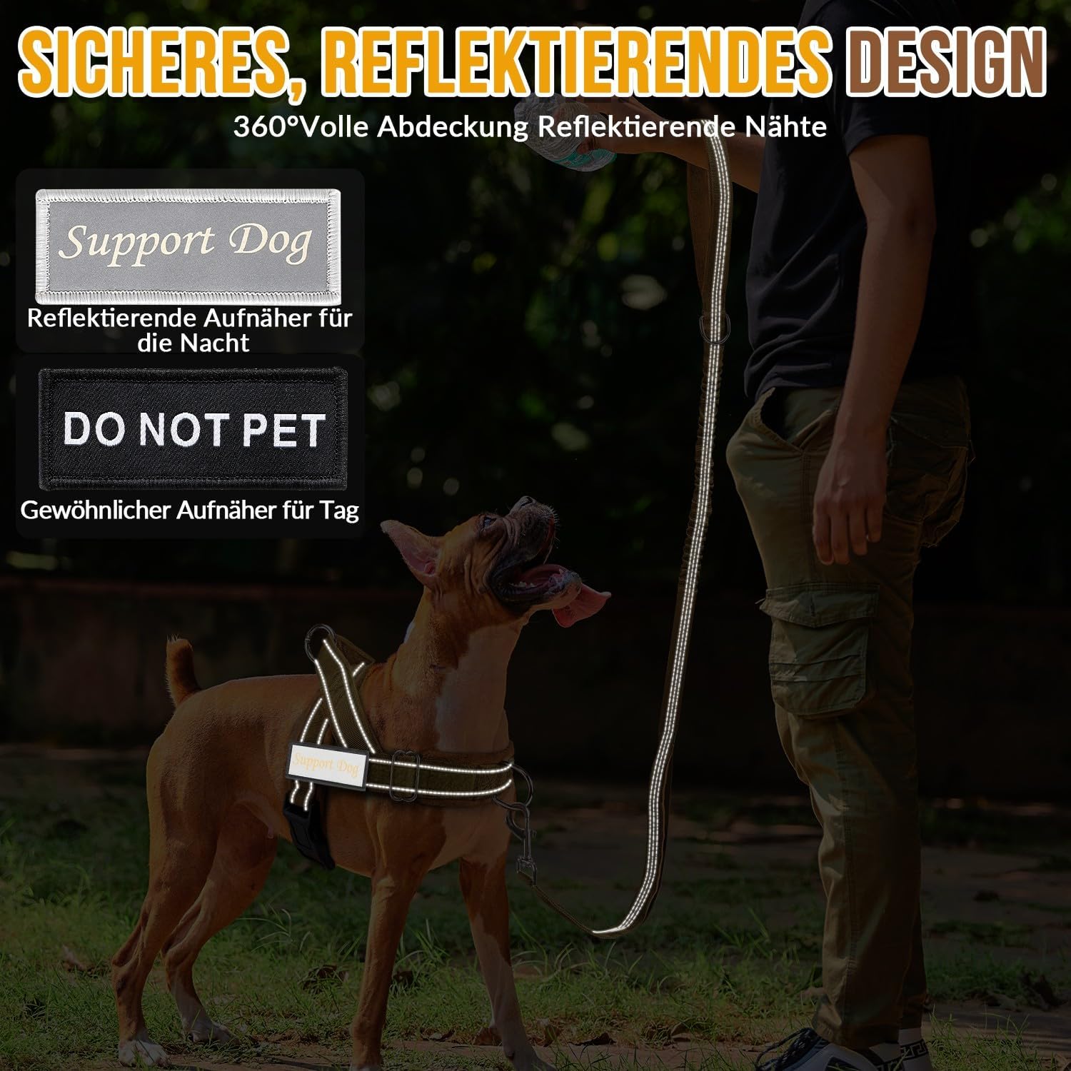 Detalle de SlowTon Hundegeschirr mittelgroße bis große Hunde mit reflektierender Polsterung, verstellbarem Hals & Brust und Anti-Zug-Design