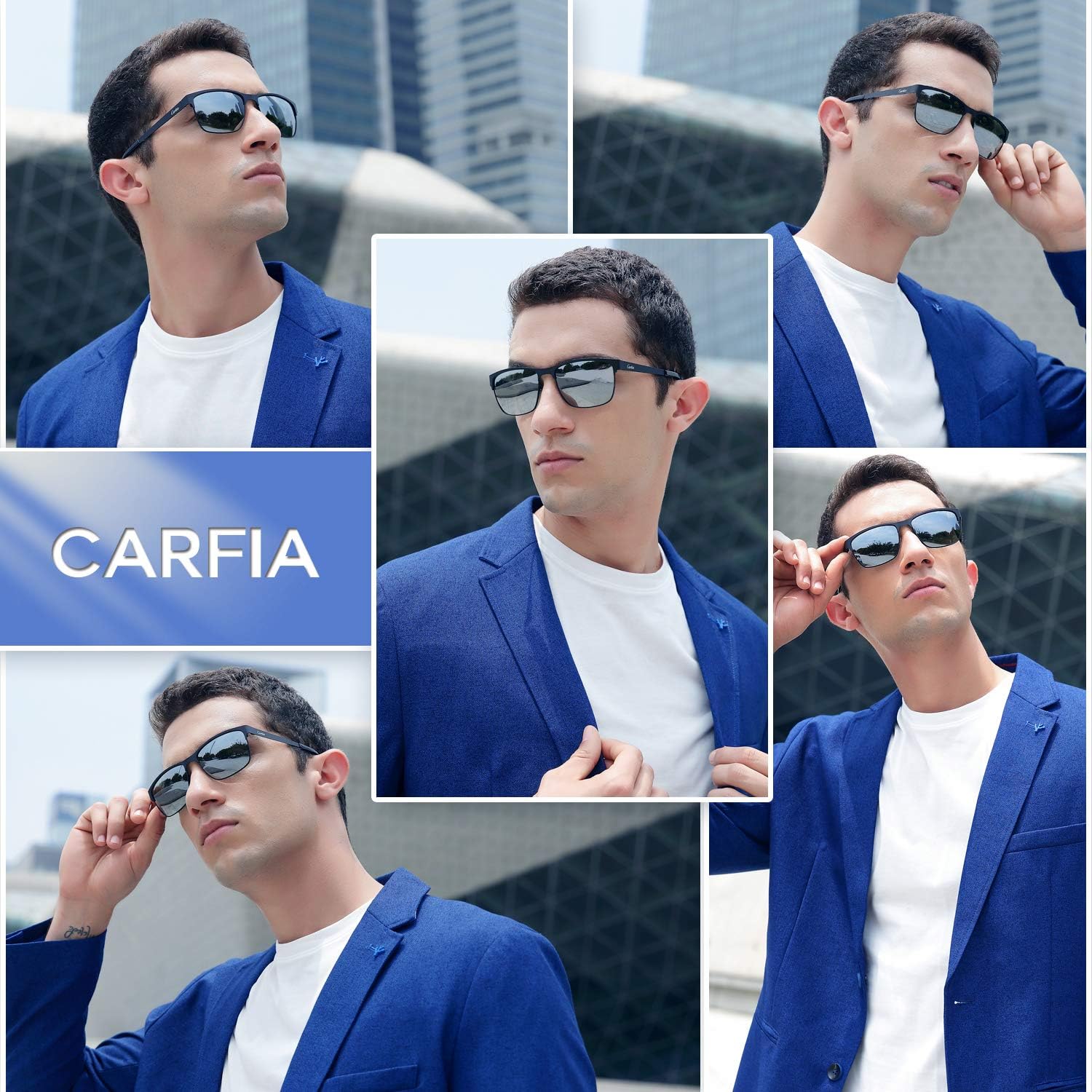 Detalle 2 de CARFIA Polarisierte Herren-Sonnenbrille UV 400