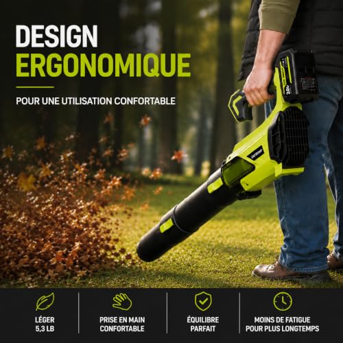 Detalle de Adedad souffleur de feuilles sans fil 20 V, 2 batteries 4 Ah et vitesse variable