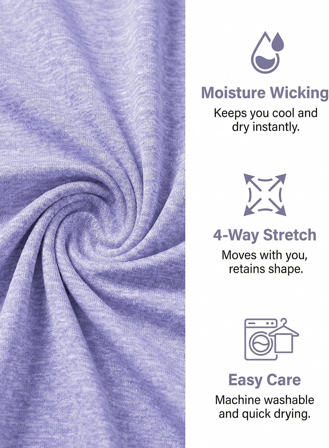 Detalle 1 de Wayleb Women’s Sports T‑Shirt Short Sleeve Quick Dry Top
