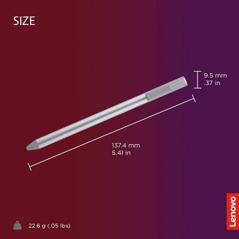 Detalle 2 de Lenovo USI Pen 2, lápiz óptico gris con inclinación y 4096 niveles de presión