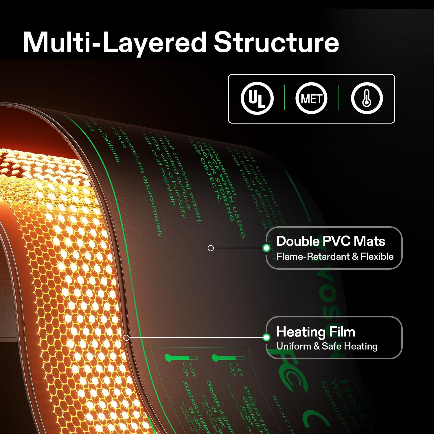 Thumbnail 1 de VIVOSUN tappetino riscaldante per piantine 52x122 cm con regolatore termostatico digitale