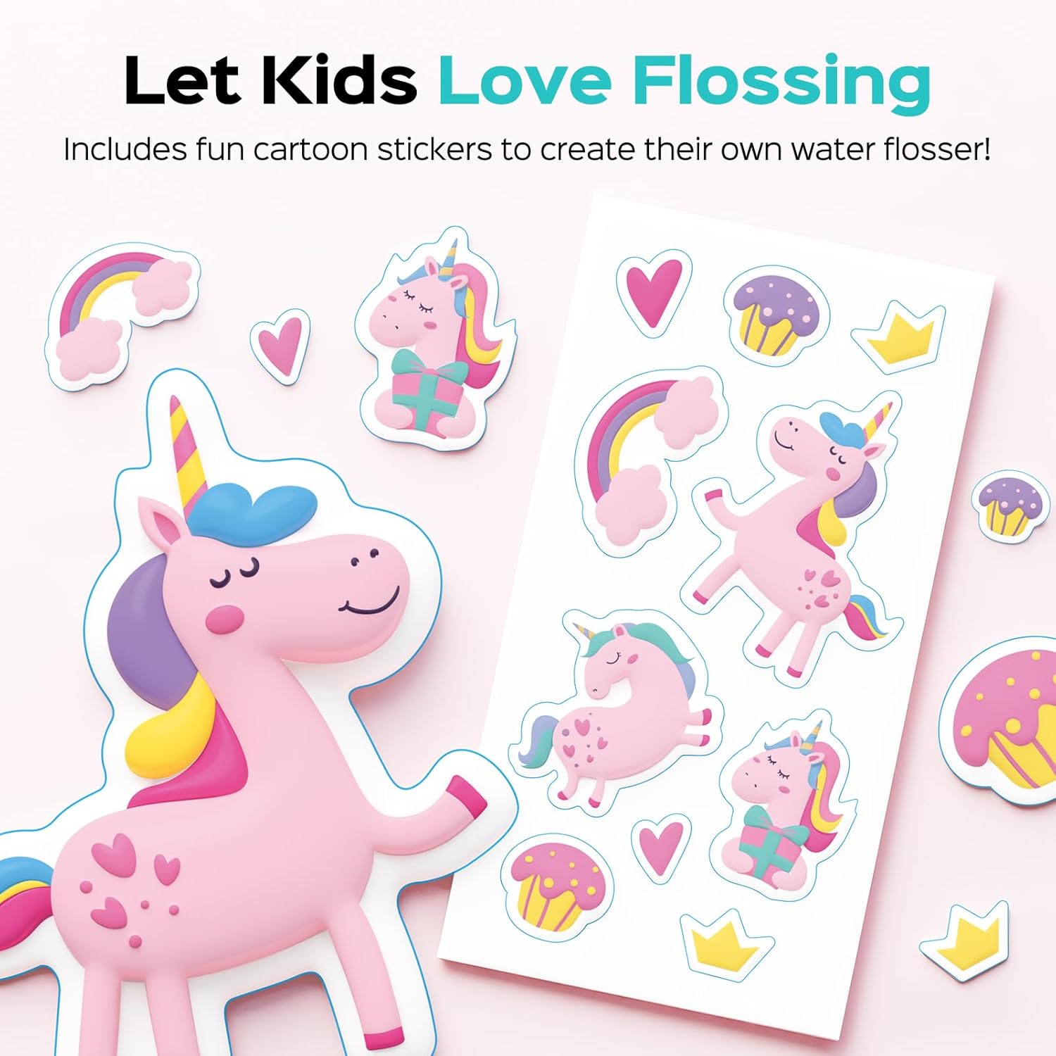 Thumbnail 4 de COSLUS T40 Portable Water Flosser for Kids (Ages 6+), 4 Gentle Modes for Braces & Sensitive Teeth, Pink