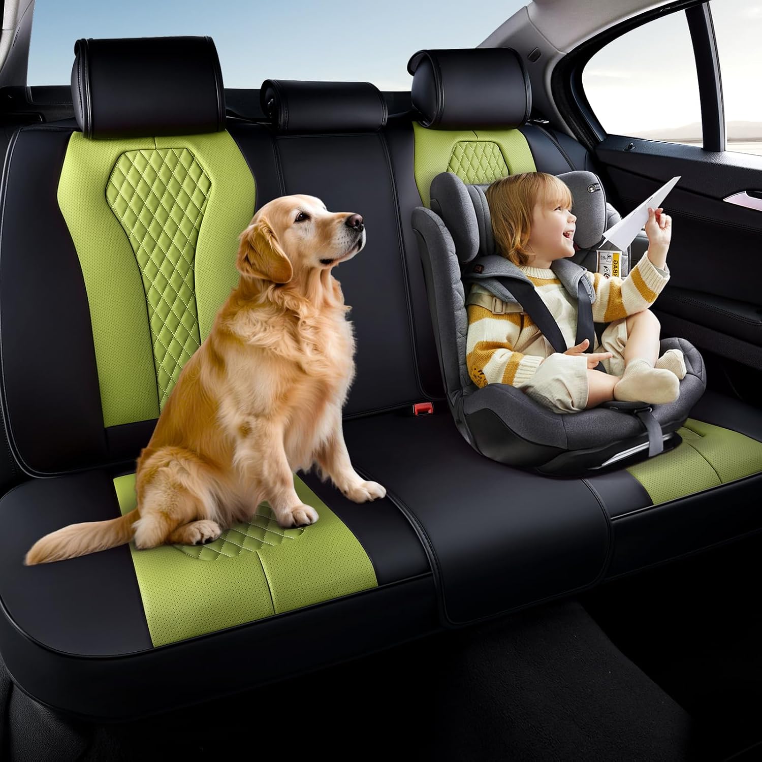 Detalle de Coverado Rear Car Seat Covers, Leather