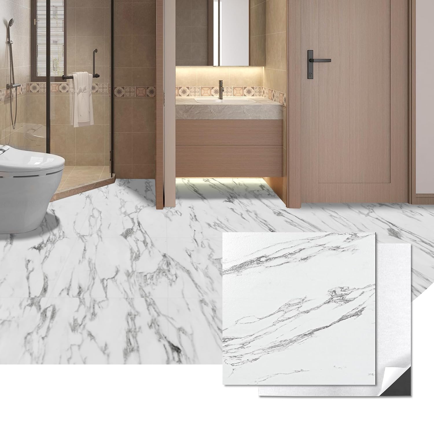 Detalle de Art3d Vinyl Floor Tiles 12 x 12 in
