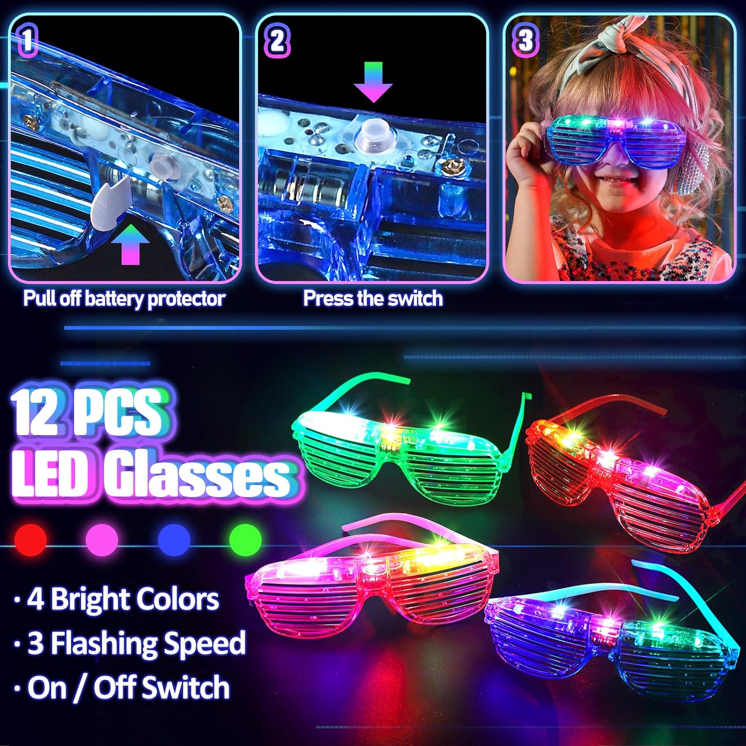 Thumbnail 3 de 150PCS Glow in the Dark Party Supplies Pack
